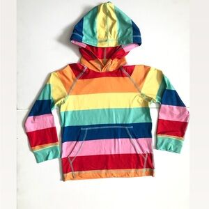 Kids Rainbow Striped Hooded Tee - Multicolor